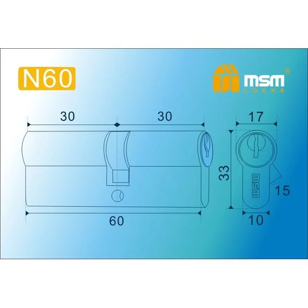 Цилиндр MSM N60 mm 30/30-1