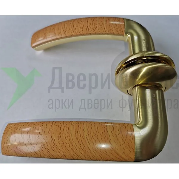 Ручка дверная H-0576-Z-GM/BEECH матовое золото/бук-1