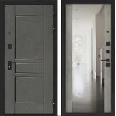 Входная дверь BN-04 с зеркалом ФЛЗ-1 Бетон серый (светлый)