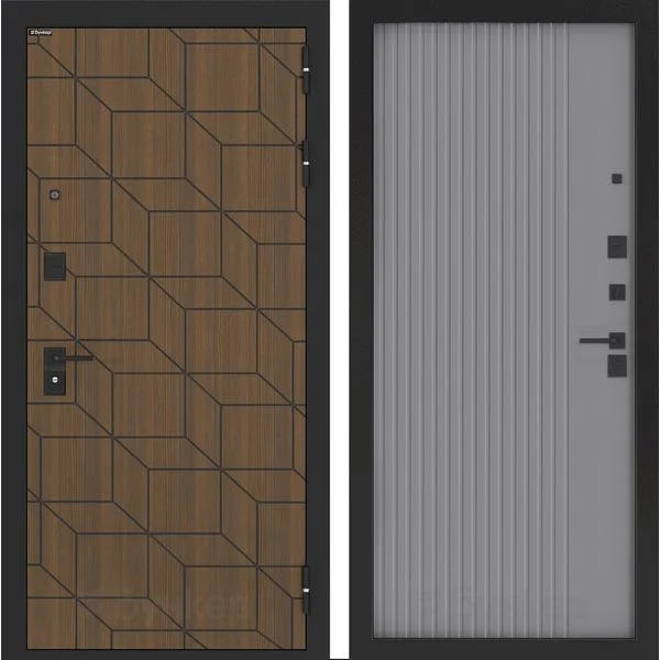 Входная дверь BN-03 с панелью ХОМС Серый софт рельеф